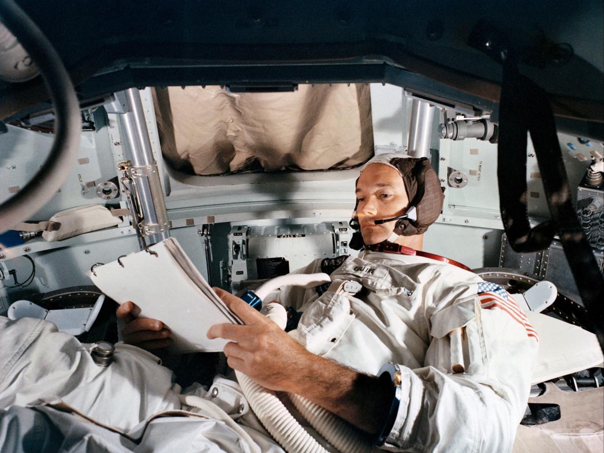 In a simulator at the Kennedy Space Centre in 1969 (Reuters)