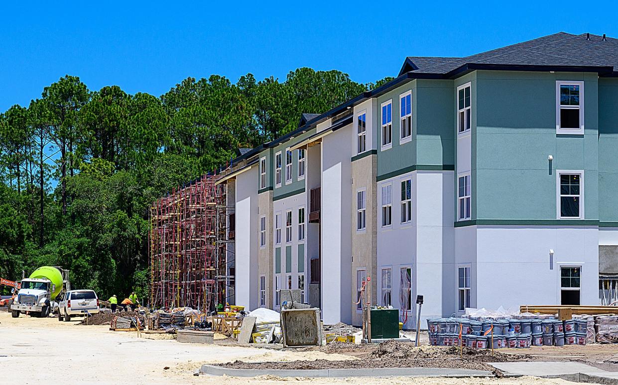 Work continues on the San Marcos Heights, a 132-unit development on 15 acres off State Road 207 in St. Augustine, on Wednesday, May 11, 2022. The development will have 24 one-bedroom, one-bath apartments; 84 two-bedroom, two-bath apartments; and 24 three-bedroom, three-bath units.