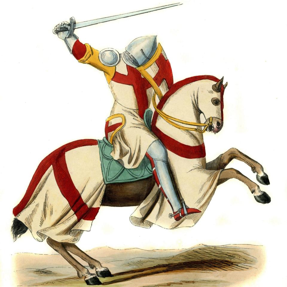 Templar knight on his horse ready for battle - Culture Club/Hulton Archive