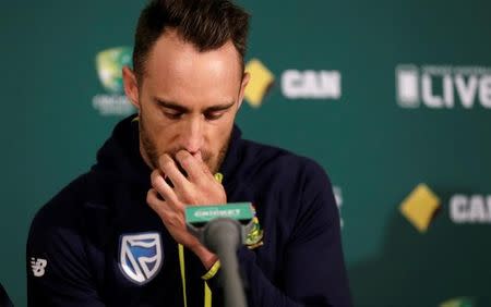 Cricket - Australia v South Africa - Third Test cricket match - Adelaide Oval, Adelaide, Australia - 23/11/16. South Africa's cricket captain Faf du Plessis at a news conference before the third cricket test against Australia in Adelaide. REUTERS/Jason Reed