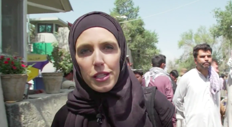 CNN reporter Clarissa Ward was asked to stand aside by Taliban fighters 'because I'm a woman'. (CNN)