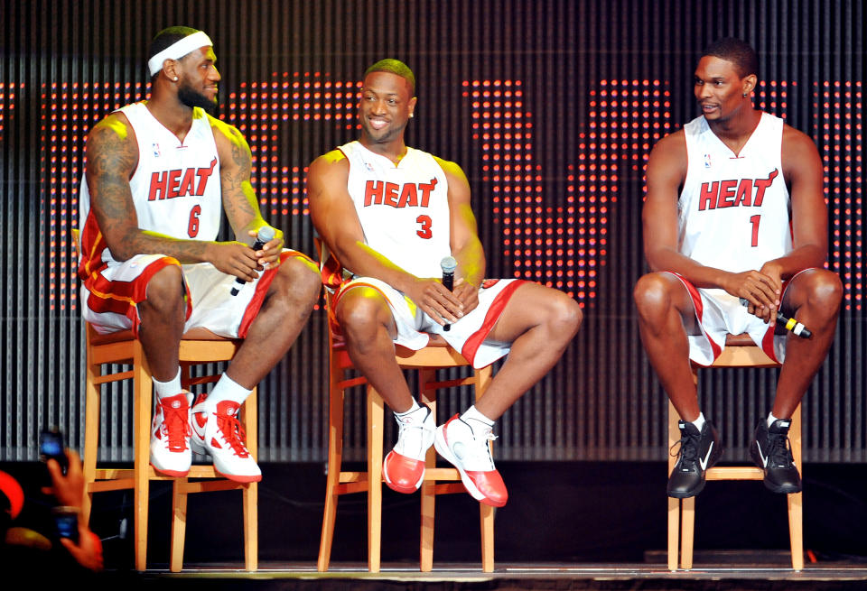 The Heat introduced their new trio the day after 