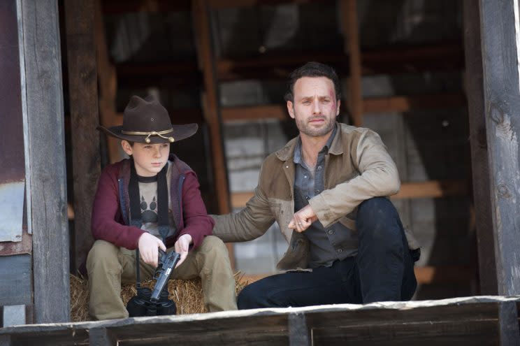 Riggs with Andrew Lincoln in Season 2 (Photo: Gene Page/AMC)
