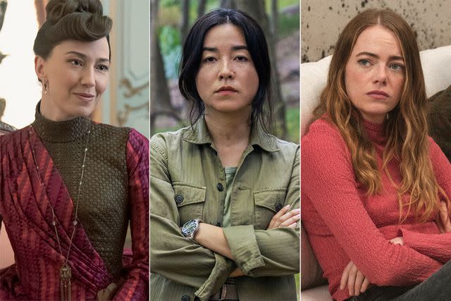 <p>Barbara Nitke/HBO; David Lee/Prime Video; Richard Foreman Jr./A24/Paramount+</p> 'The Gilded Age' star Carrie Coon; 'Mr. & Mrs. Smith' star Maya Erskine; 'The Curse' star Emma Stone
