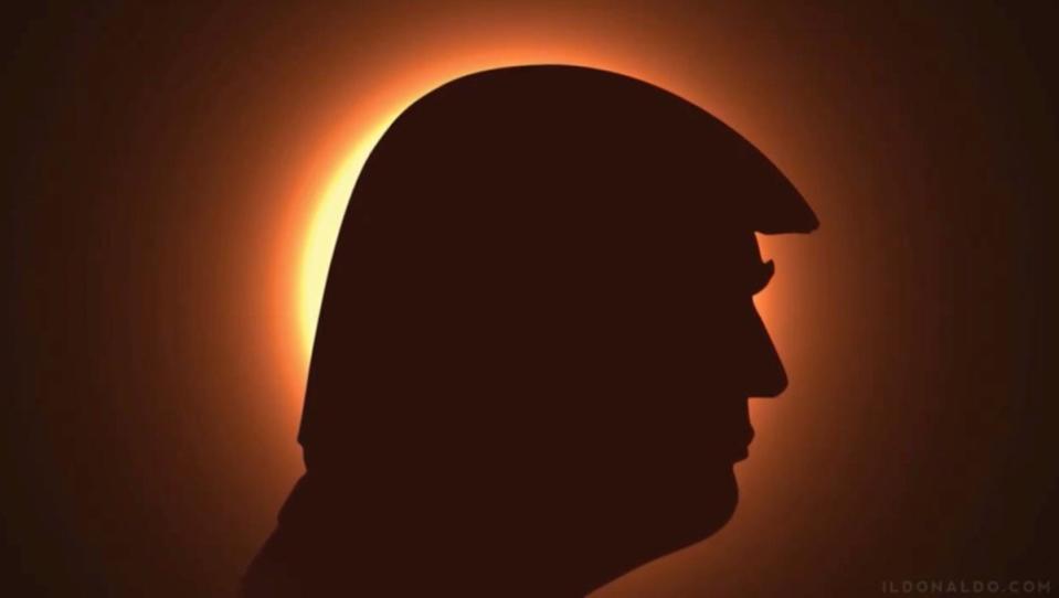 It’s not the moon plunging the US into darkness. It’s Donald Trump’s head (Donald Trump/Truth Social)