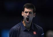 Britain Tennis - Barclays ATP World Tour Finals - O2 Arena, London - 19/11/16 Serbia's Novak Djokovic celebrates during his semi final match against Japan's Kei Nishikori Action Images via Reuters / Tony O'Brien Livepic