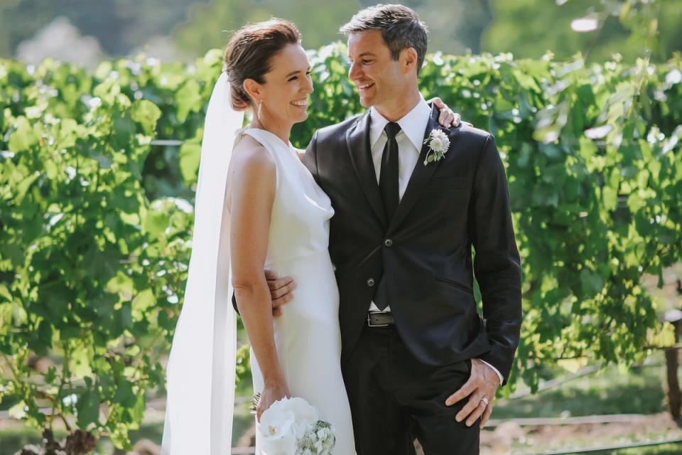 New Zealand’s Jacinda Ardern has tied the knot with her longtime partner, Clarke Gayford (EPA)