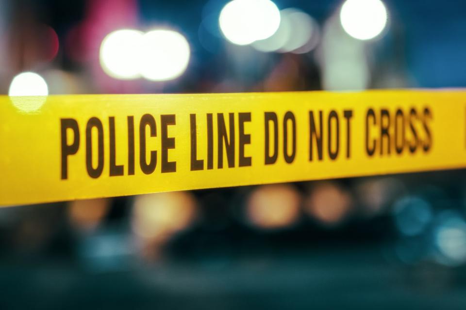 <p>Getty</p> Stock photo of yellow police tape 