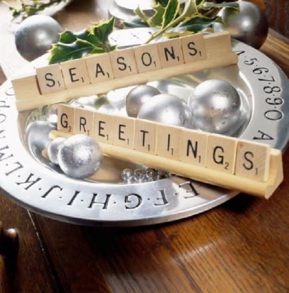 Got Scrabble lying around? Spell out seasonal words using the letters. [Photo: Pinterest]