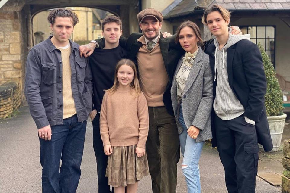 David and Victoria Beckham with their four children (The Beckhams)