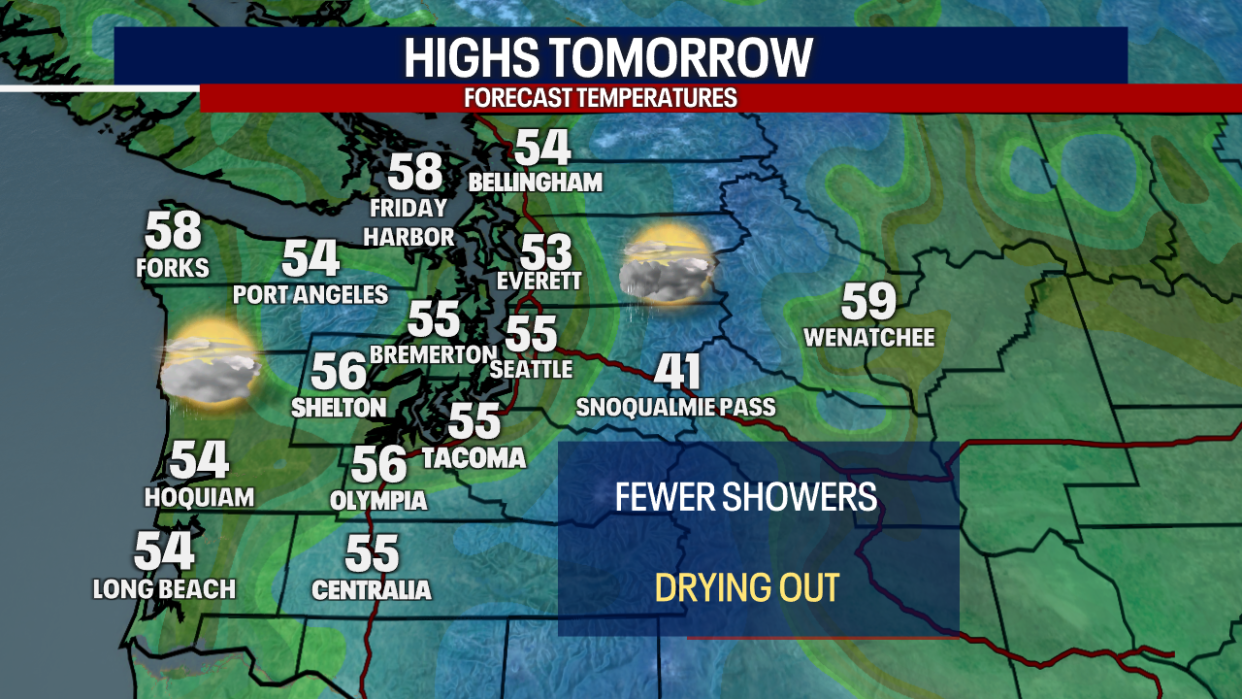 <div>Regional Highs Tomorrow</div> <strong>(FOX 13 Seattle)</strong>