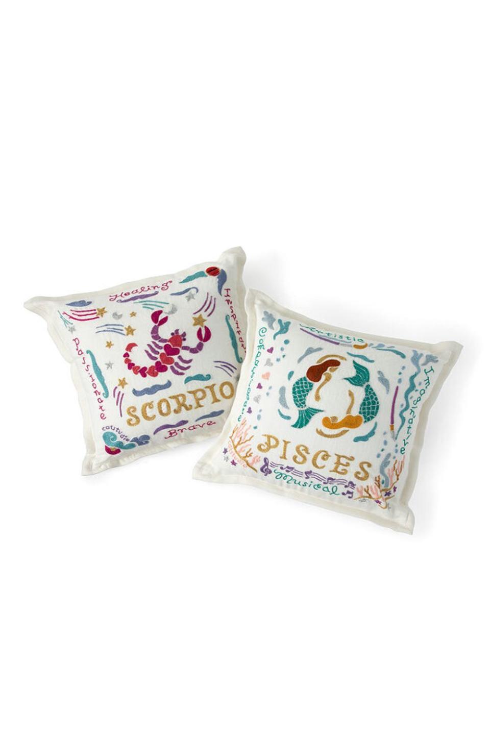 Hand Embroidered Astrology Pillows