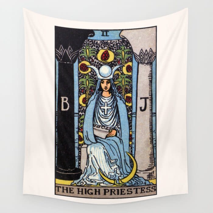 <p><a href="https://go.redirectingat.com?id=74968X1596630&url=https%3A%2F%2Fsociety6.com%2Fproduct%2Fii-the-high-priestess-tarot-card_tapestry&sref=https%3A%2F%2Fwww.cosmopolitan.com%2Fstyle-beauty%2Ffashion%2Fg33928897%2Fgifts-for-witches%2F" rel="nofollow noopener" target="_blank" data-ylk="slk:Shop Now;elm:context_link;itc:0;sec:content-canvas" class="link rapid-noclick-resp">Shop Now</a></p><p>The High Priestess Tarot Card Wall Tapestry</p><p>$31.50</p><p>society6.com</p>