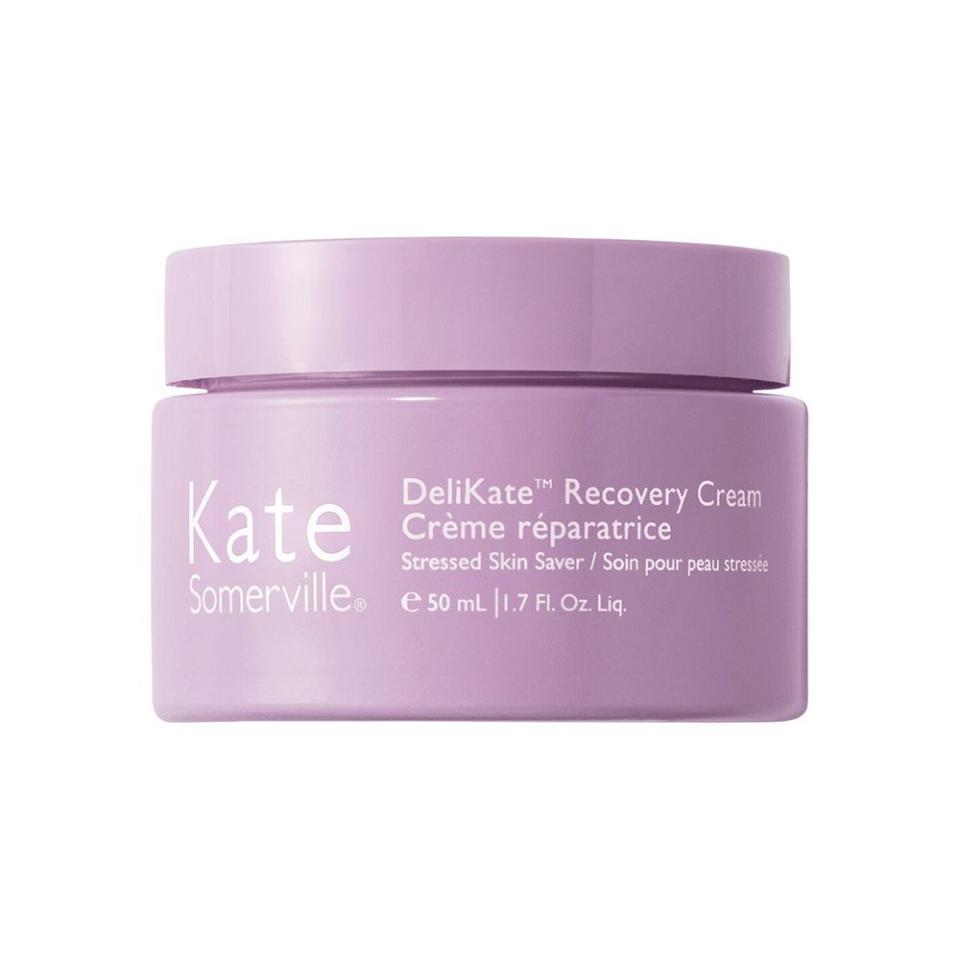 <p><a href="https://go.redirectingat.com?id=74968X1596630&url=https%3A%2F%2Fwww.sephora.com%2Fproduct%2Fkate-somerville-delikate-recovery-cream-P457695&sref=https%3A%2F%2F" rel="nofollow noopener" target="_blank" data-ylk="slk:Shop Now;elm:context_link;itc:0;sec:content-canvas" class="link ">Shop Now</a></p><p>DeliKate Recovery Cream</p><p>sephora.com</p><p>$76.00</p>