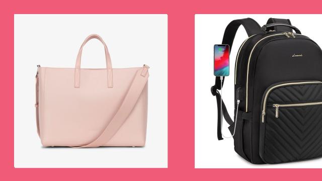 Adjustable Strap Women's Work Backpack, Zipper Commuter Purse - Pink  Shoulder Bag
