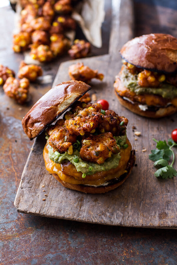 <strong>Get the <a href="https://www.halfbakedharvest.com/smoky-chipotle-cheddar-burgers-mexican-street-corn-fritters/?crlt.pid=camp.oC0uoBe4XiGX" target="_blank">Smoky Chipotle Cheddar Burgers with Mexican Street Corn Fritters recipe</a>&nbsp;from Half Baked Harvest</strong>