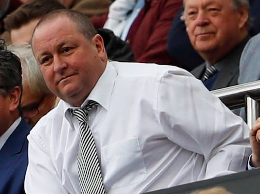 Newcastle United owner Mike Ashley and Managing Director Lee Charnley in the stands Mandatory Credit: