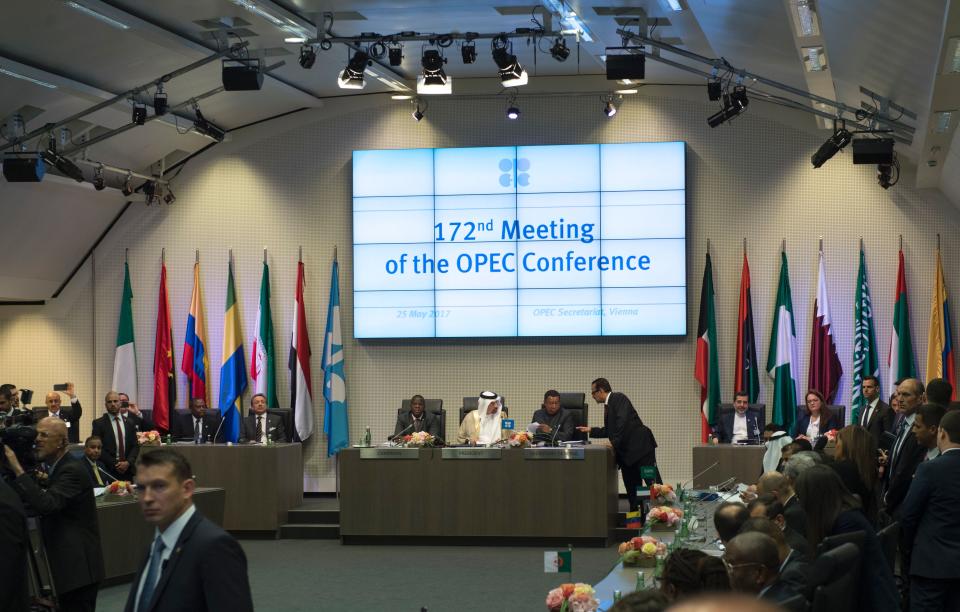 OPEC and Russia had been working together to try to push US oil frackers out of business (JOE KLAMAR/AFP/Getty Images)