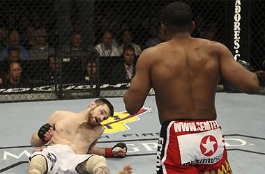 Paul Daley (R) knockout of Dustin Hazelett (L) earned Daley Knockout of the Night at UFC 108 on Jan. 2