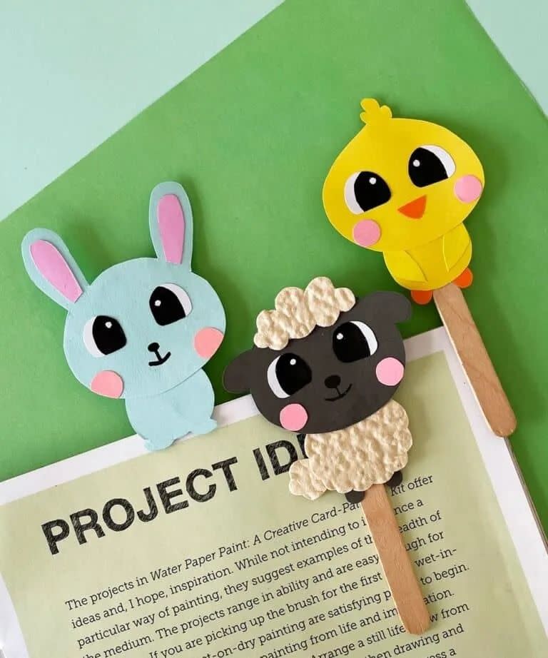 crafts for kids, googly eyed animal bookmarks