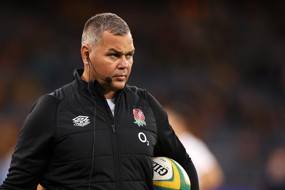 Seen here, former Souths and Broncos coach Anthony Seibold holding a ball.