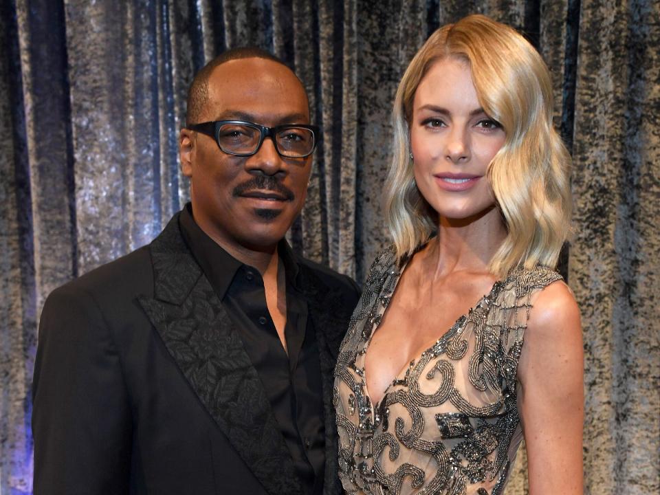 Eddie Murphy and Paige Butcher attend the 25th Annual Critics' Choice Awards at Barker Hangar on January 12, 2020 in Santa Monica, California