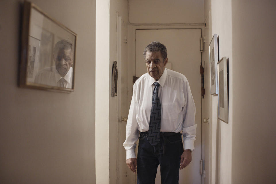 Civil rights activist and labor leader, Norman Hill, poses for a pihoto at his apartment in New York on May 10, 2023. Hill was an activist in the early 1960s fighting against segregation when he made a switch to the labor movement, which at the time saw the push for Black voting rights as a way to boost membership in unions. (AP Photo/Andres Kudacki)