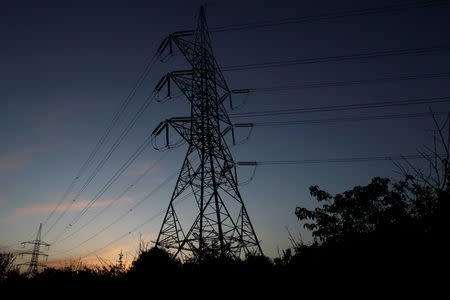 Power transmission towers are seen on the outskirts of Islamabad, Pakistan April 10, 2017. REUTERS/Caren Firouz/Files