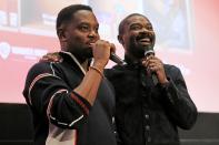 <p>Writer, director and star Aml Ameen and host David Oyelowo get together to introduce the special screening of holiday film <em>Boxing Day</em> at Warner House on Nov. 28 in London.</p>