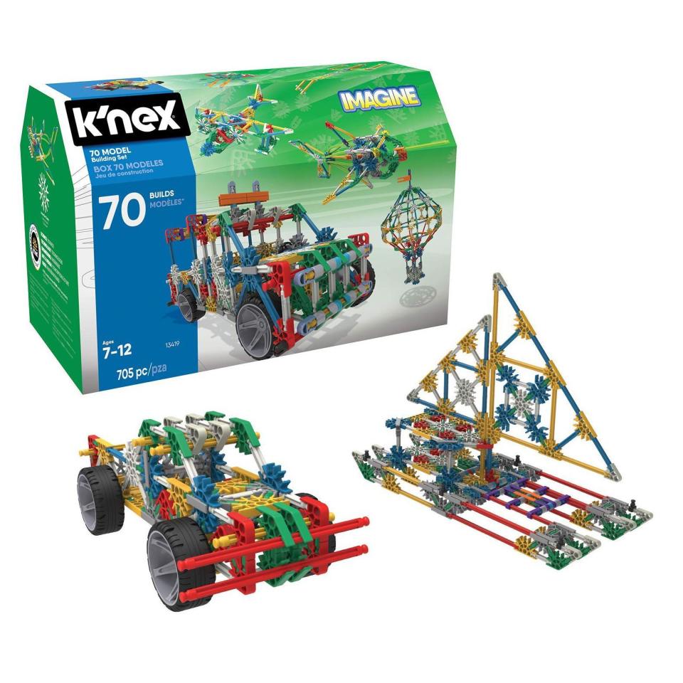 <p><strong>K'NEX</strong></p><p>amazon.com</p><p><strong>$38.11</strong></p><p><a href="https://www.amazon.com/dp/B00HROBJXY?tag=syn-yahoo-20&ascsubtag=%5Bartid%7C10055.g.29513983%5Bsrc%7Cyahoo-us" rel="nofollow noopener" target="_blank" data-ylk="slk:Shop Now;elm:context_link;itc:0;sec:content-canvas" class="link ">Shop Now</a></p><p>What makes this building kit stand out is that his<strong> creations can actually move</strong> thanks to included wheels, rotors, wings and tracks. This set develops hand-eye coordination, problem-solving skills, imagination and spatial awareness while still being fun. <em>Ages 7+</em></p>