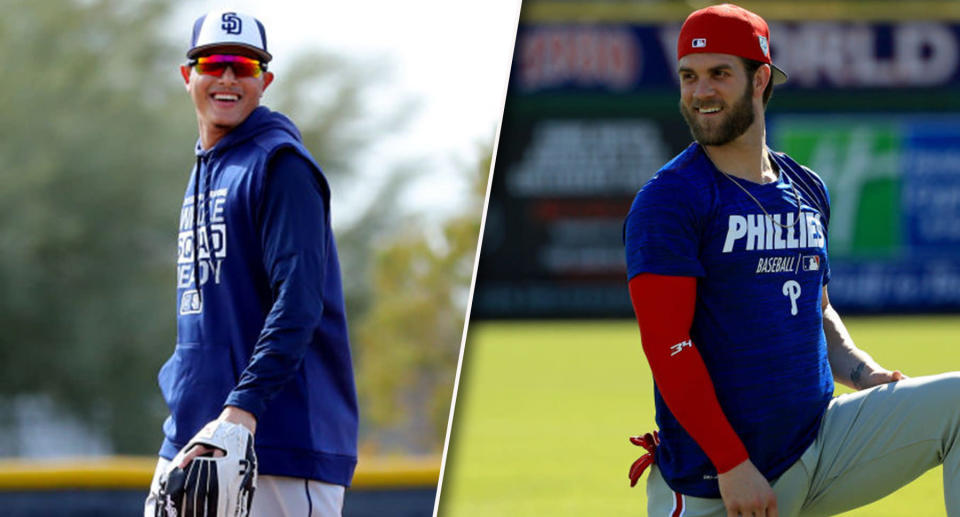 Harper and Machado finally signed — where are you drafting them? (Photo by Alex Trautwig/Mike Ehrmann/MLB Photos via Getty Images)