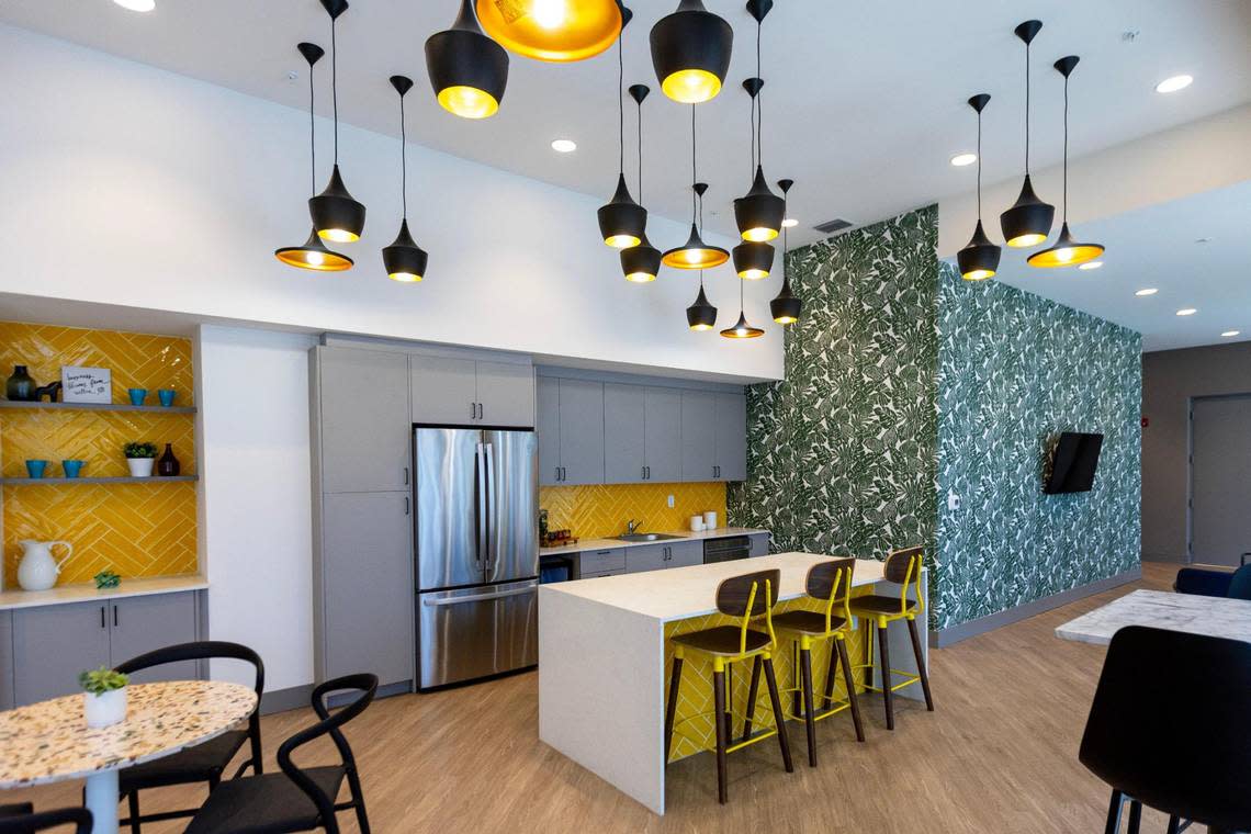 This is the common space for tenants living in the new Seven on Seventh apartment building in Fort Lauderdale to gather for social activities.