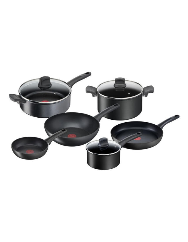 Tefal Ultimate Non-Stick Induction 6 Piece Cookware Set In Black