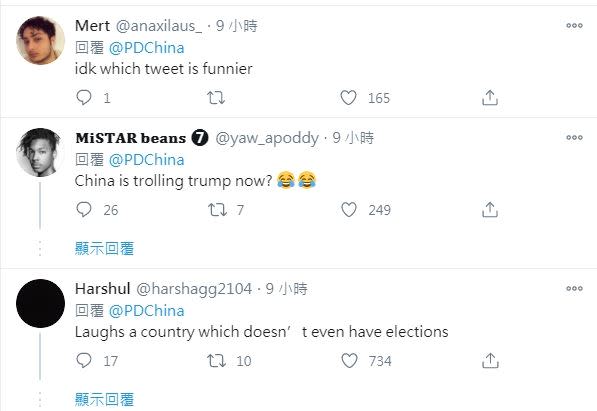 外國網友酸爆，「笑死，一個沒有選舉制度的國家」。（圖／翻攝自推特）