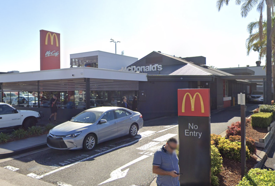 The post depicts an apparent feud in a McDonald's drive-thru. Source: Google Maps