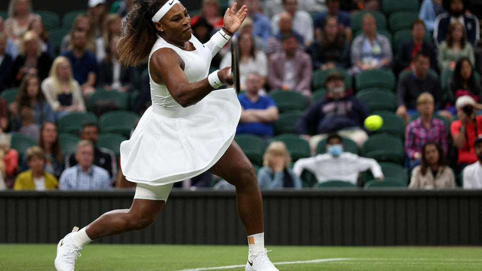 Serena Williams suffered an injury in her first round at Wimbledon last year, leading to a year-long absence from the court. (Photo by ADRIAN DENNIS/AFP via Getty Images)