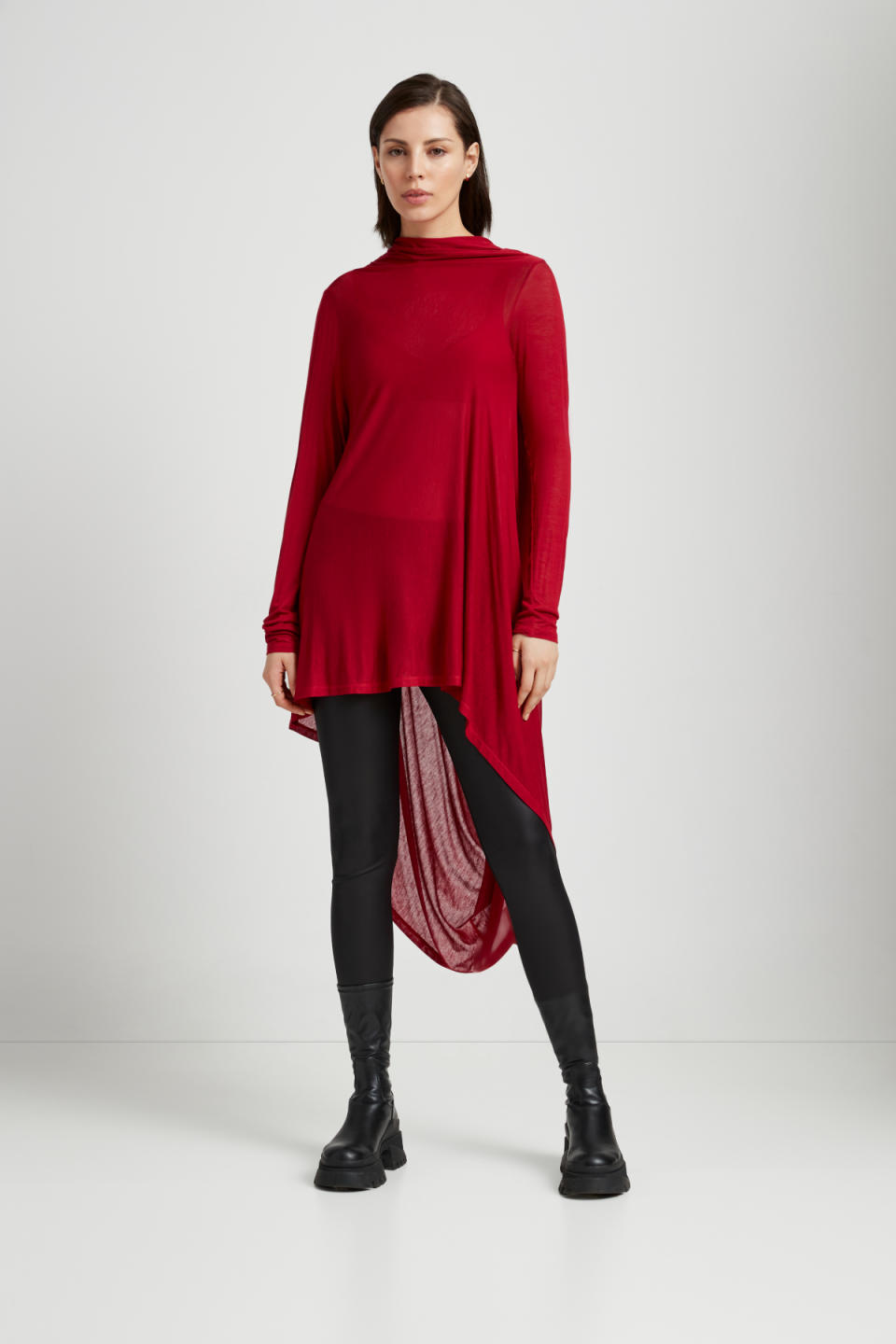 The Iris tunic in red.