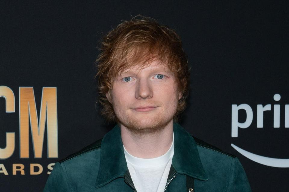 Ed Sheeran attending the Academy of Country Music Awards (ACM) (AFP via Getty Images)