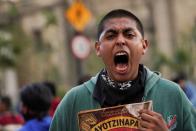 March to mark the 8th anniversary of the disappearance of the 43 Ayotzinapa students, in Mexico City