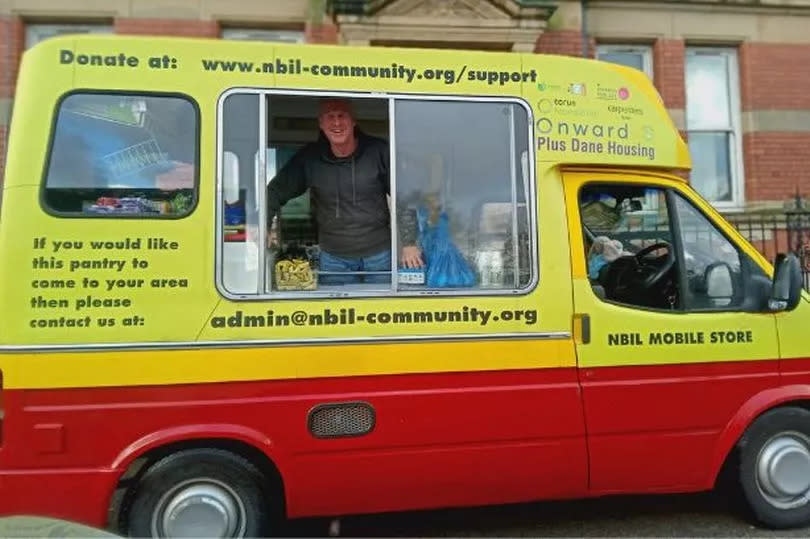 Volunteer Morlan Carr takes the mobile store to some of the most deprived areas in the city