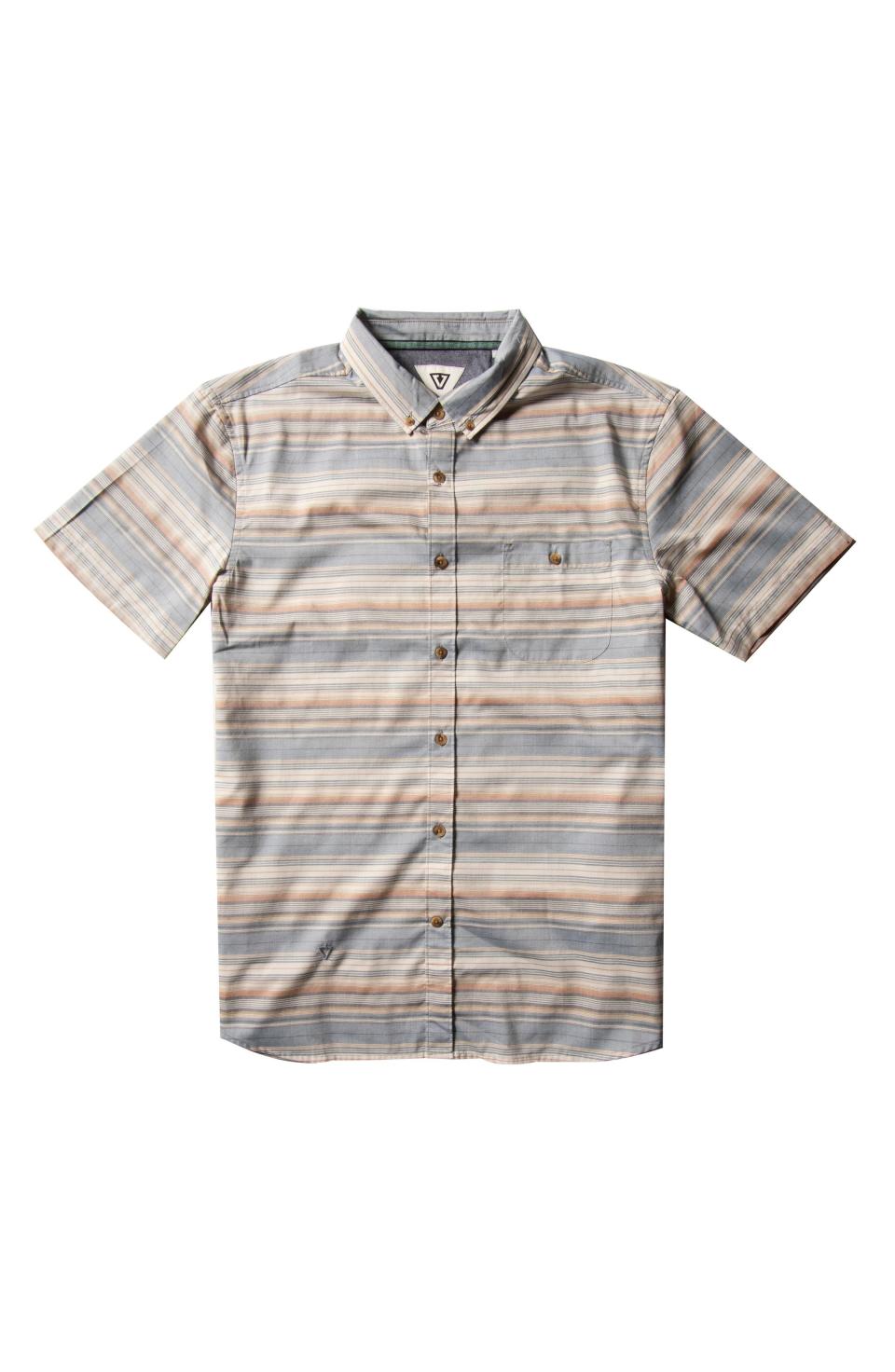 Sprays Slim Fit Stripe Short Sleeve Button-Down Shirt