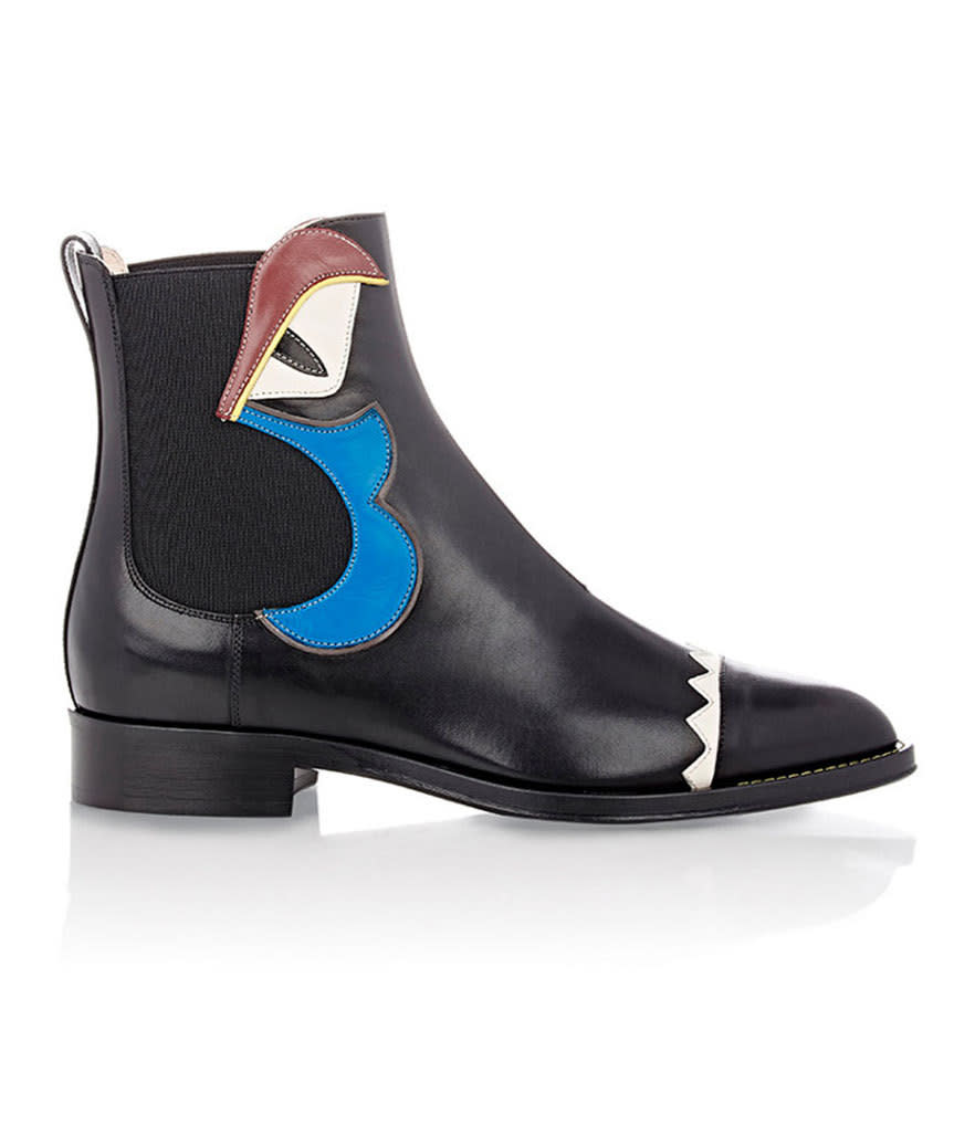 Fendi Buggie-Appliqued Chelsea Boots