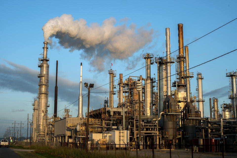 Smoke billows from one of many chemical plants in the Baton Rouge, Louisiana, area Oct. 12, 2013. Cancer Alley is one of the most polluted areas of the United States. (Photo: Giles Clarke via Getty Images)