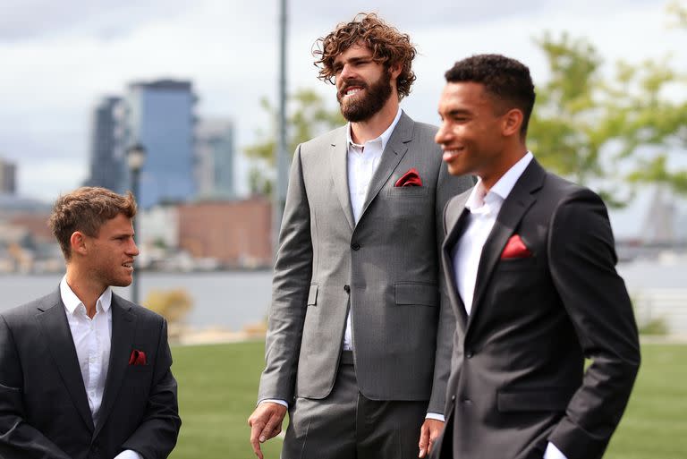 Laver Cup en Boston: Schwartzman, Reilly Opelka y Felix Auger-Aliassime, del equipo del resto del mundo.