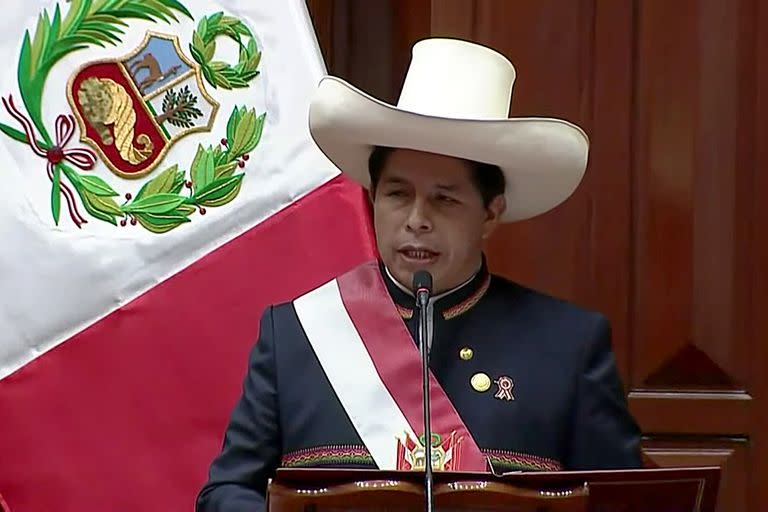 El flamante presidente de Perú, Pedro Castillo.