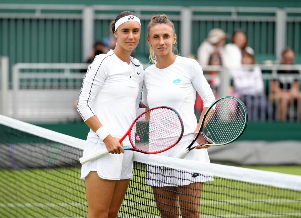 Anhelina Kalinina, left, and Lesia Tsurenko, right, were united in playing for Ukraine (John Walton/PA) (PA Wire)