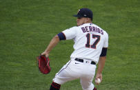 Minnesota Twins pitcher Jose Berrios throws against the Cleveland Indians in the first inning of a baseball game, Thursday, June 24, 2021, in Minneapolis (AP Photo/Jim Mone)