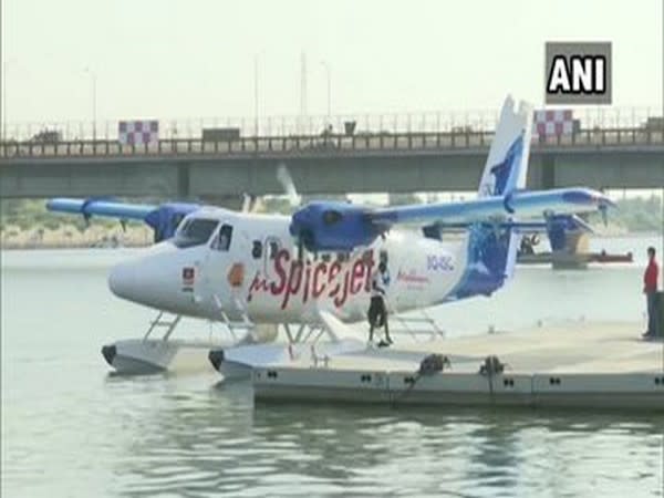 A seaplane from the Maldives arrived here in Ahmedabad on Monday. Prime Minister Narendra Modi will take the official inaugural flight on October 31.