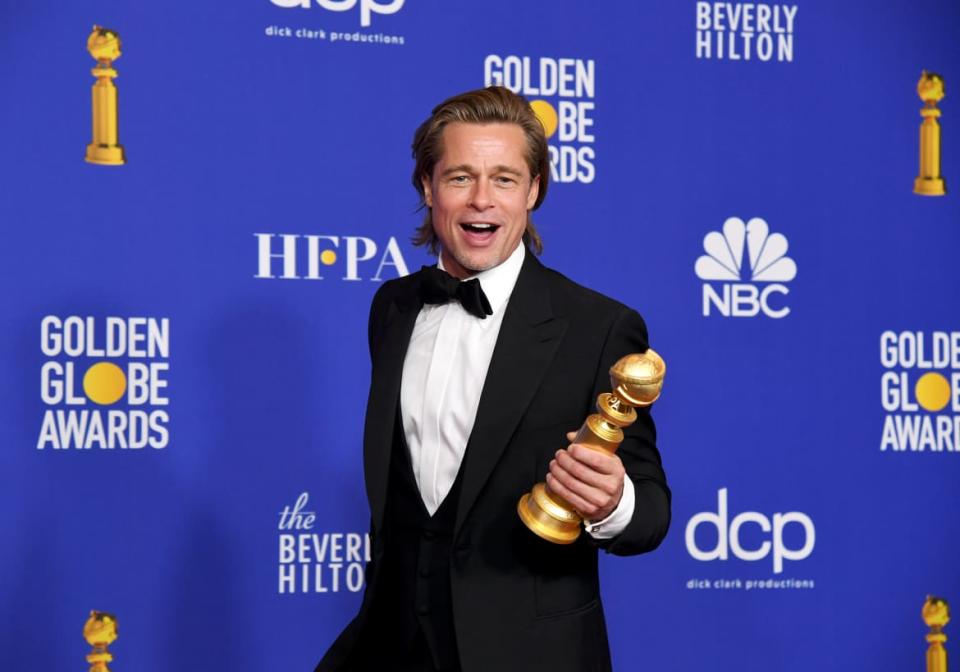 <div class="inline-image__caption"><p>"Brad Pitt, winner of Best Performance by a Supporting Actor in a Motion Picture, poses in the press room during the 77th Annual Golden Globe Awards at The Beverly Hilton Hotel on January 05, 2020, in Beverly Hills, California.</p></div> <div class="inline-image__credit">Kevin Winter/Getty</div>