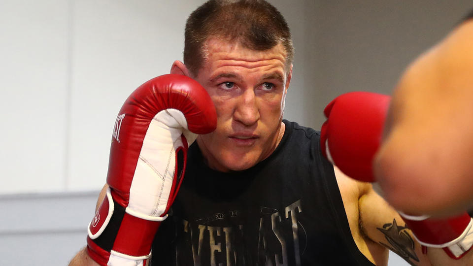 Paul Gallen has questioned Justis Huni's priorities ahead of their June bout. (Photo by Chris Hyde/Getty Images)